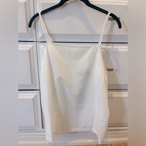 ASOS white satin tank with back button detail and slit (BRAND NEW)